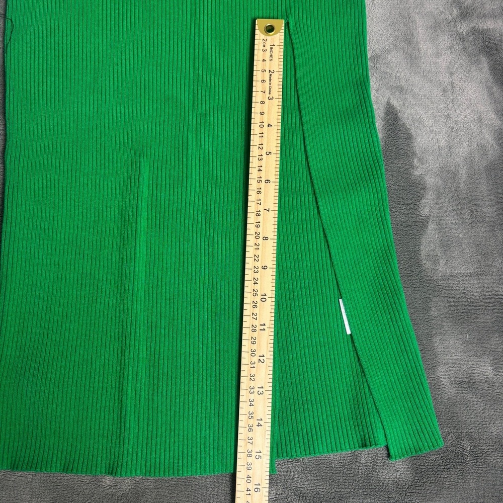 PrettyGuide Women's M Green Ribbed Knit Maxi Dress Sleeveless Bodycon Slit - Picture 9 of 9